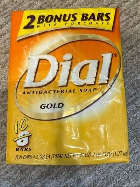 Dial Gold Antibacterial Deodorant Bar Soap Ten 4.5oz Bars Vintage 2005 Sealed